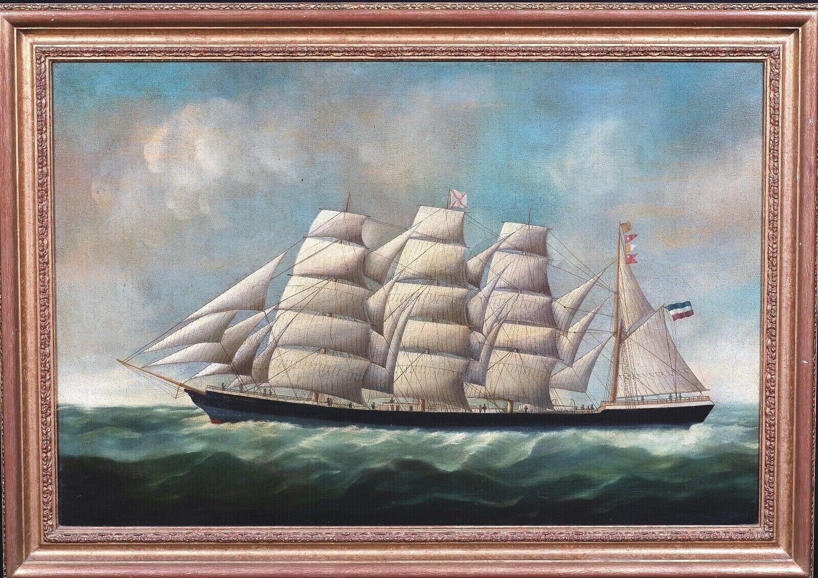 Artwork by Joseph Witham, DUTCH MERCHANT "ELEANOR MARGARET" OIL PAINTING, Made of oil on canvas