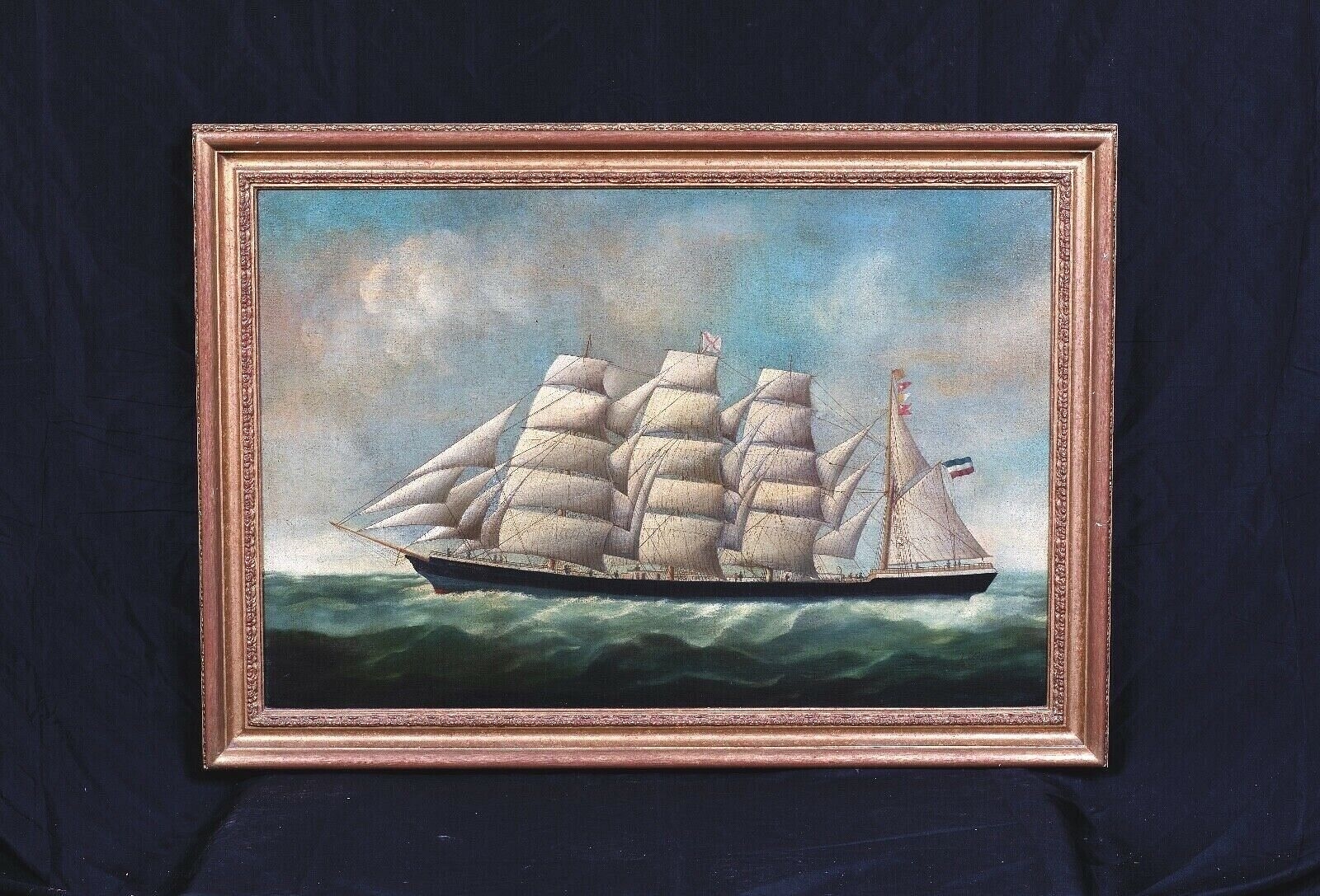 Artwork by Joseph Witham, DUTCH MERCHANT "ELEANOR MARGARET" OIL PAINTING, Made of oil on canvas