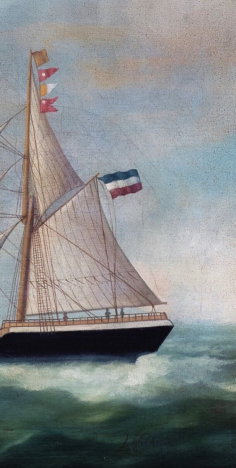 Artwork by Joseph Witham, DUTCH MERCHANT "ELEANOR MARGARET" OIL PAINTING, Made of oil on canvas