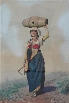 Woman Carrying a Barrel - Domenico de Angelis