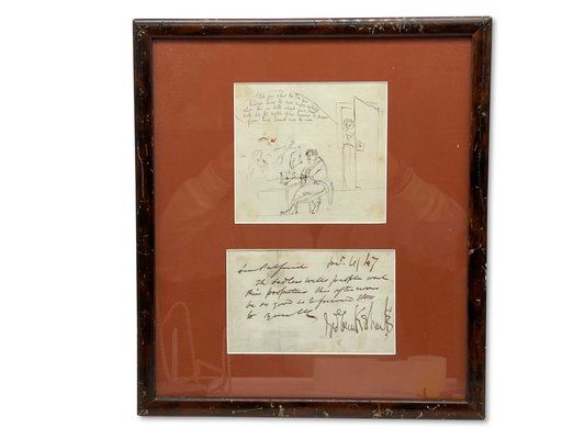 George Cruikshank Originak Sketch and Letter by George Cruikshank