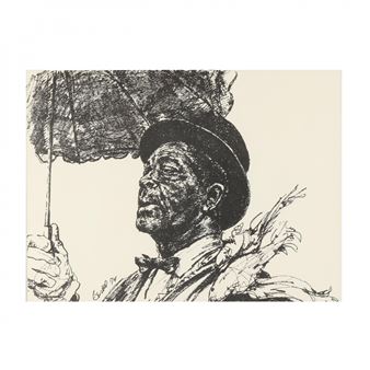 Jazz Musician Holding and Umbrella - Kenney Burke 