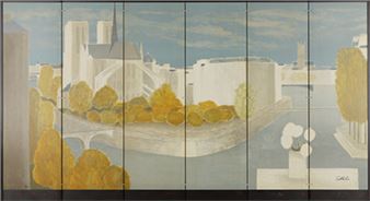 Roses blanches pour Paris (paravent - Bernard Cathelin