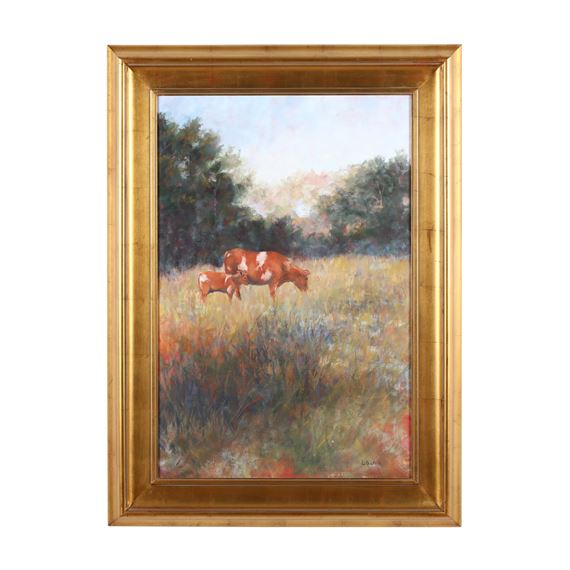 Cow and Calf Grazing - Lita Gatlin