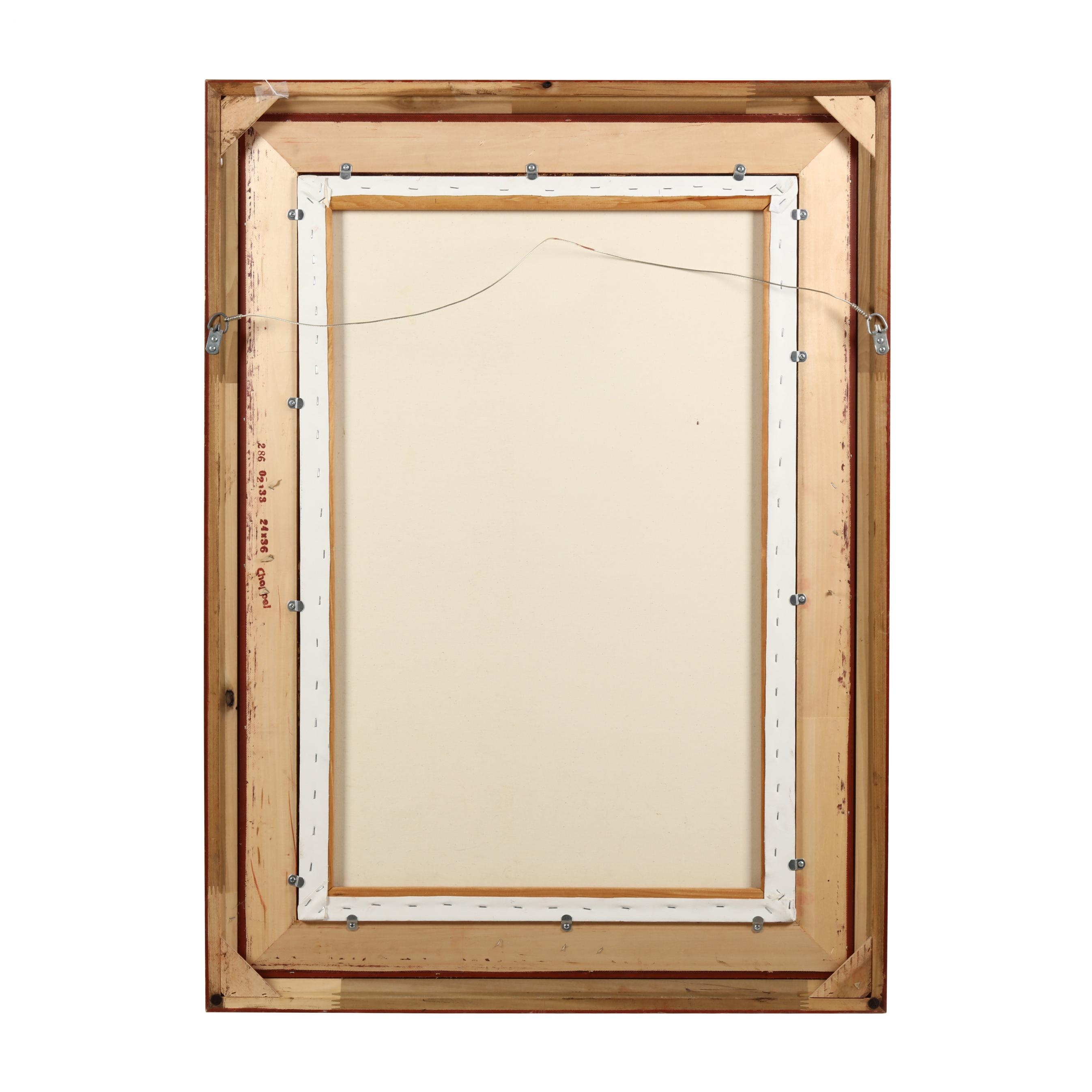 Artwork by Lita Gatlin, Cow and Calf Grazing, Made of Oil on canvas