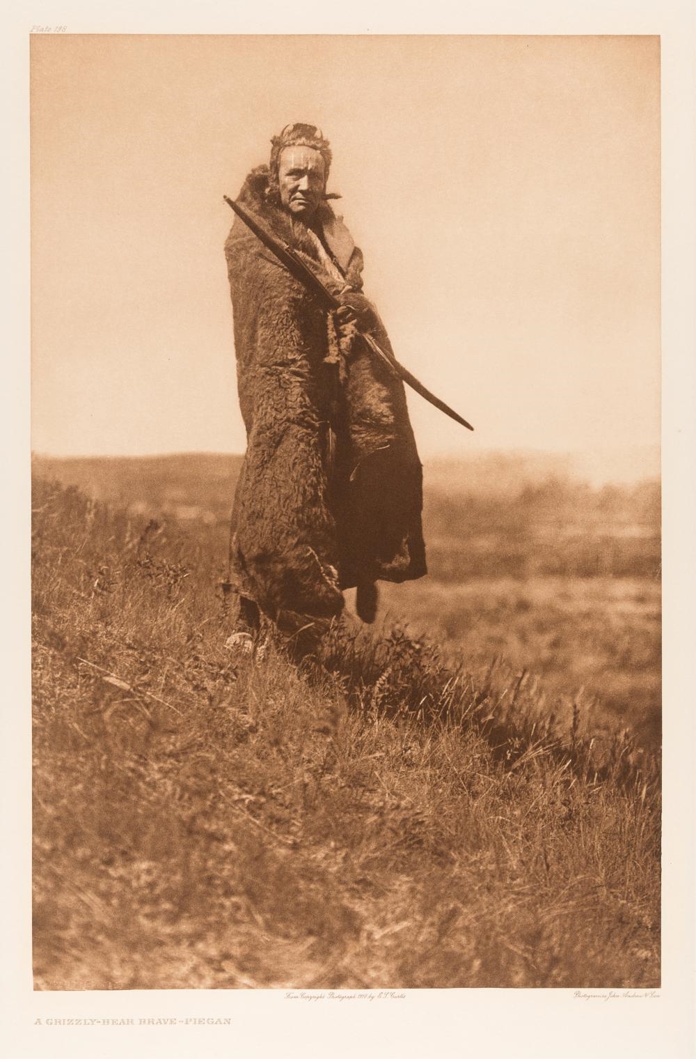 A Grizzly-Bear Brave - Piegan, 1910