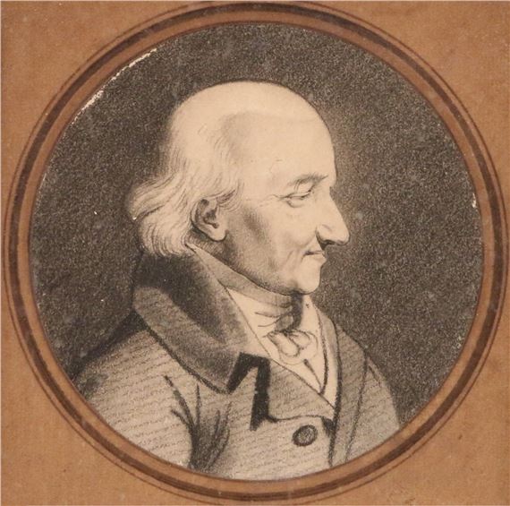 Portrait d'homme de profil dans un médaillon - Nicolas Le Roy