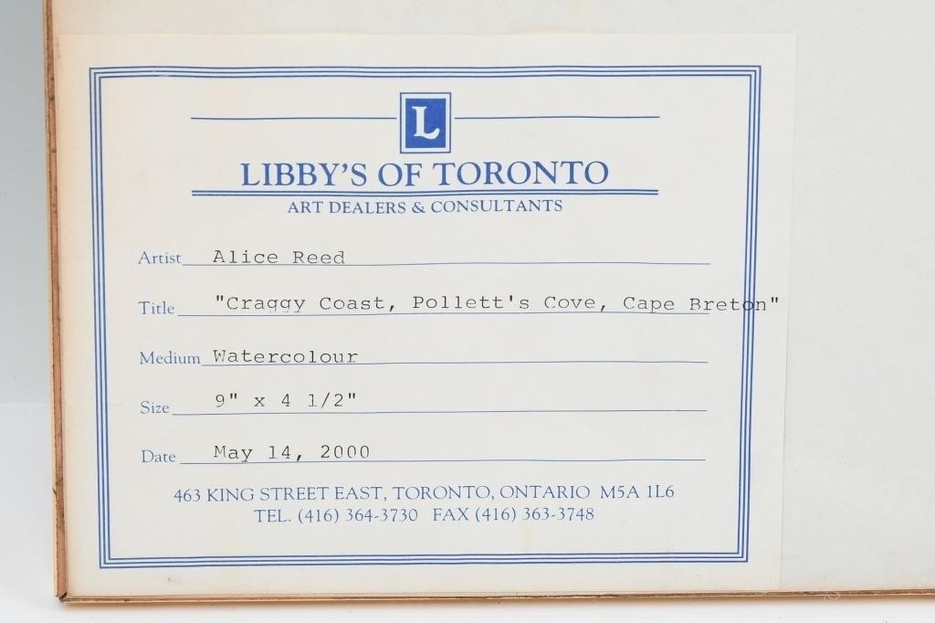 Artwork by Alice Reed, TWO ALICE REED CANADIAN PAINTINGS, Made of Watercolor