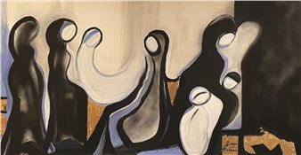 signée en bas à droite 70 x 140 cm - Georgine Haddad