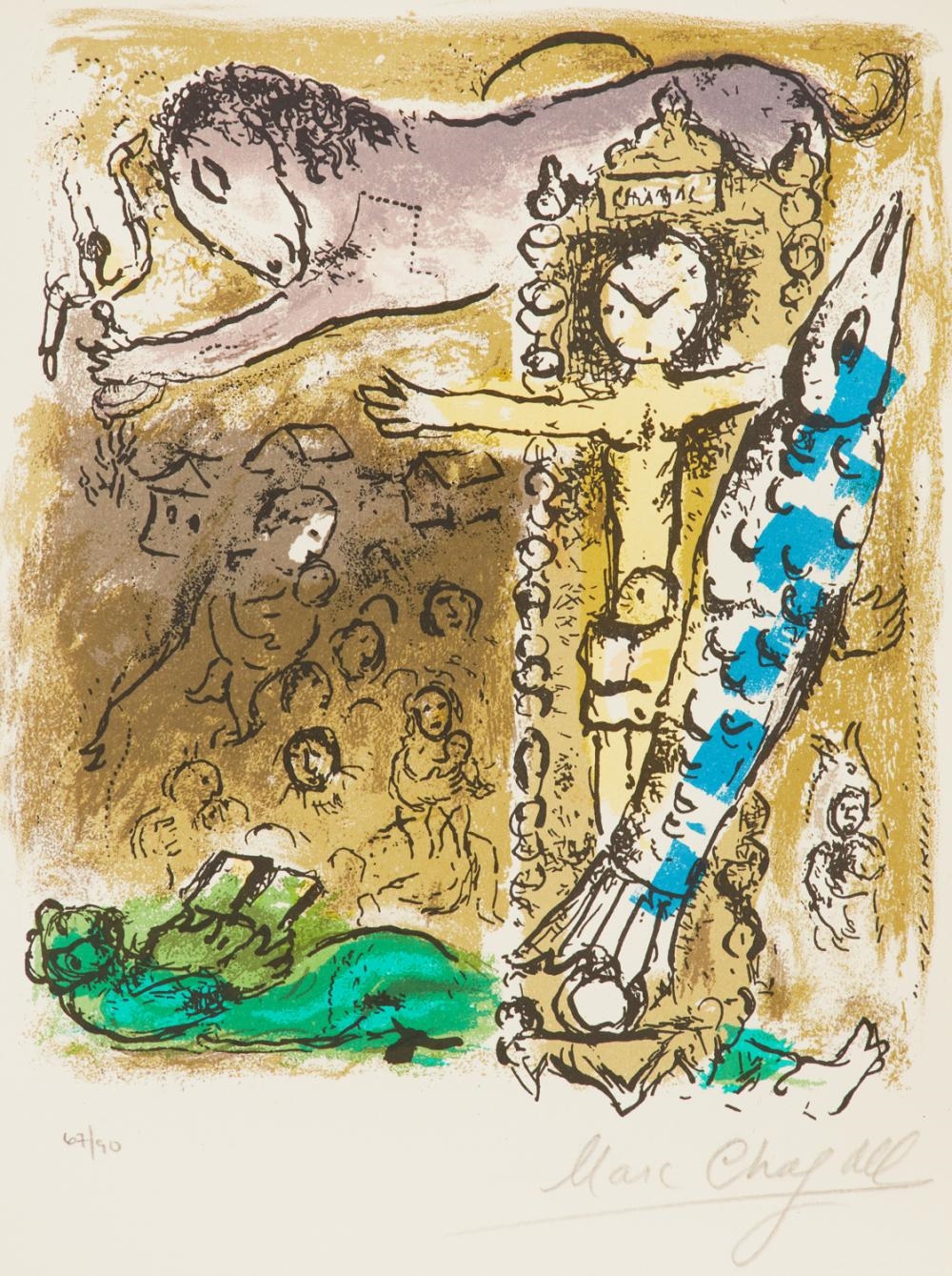 Marc Chagall | Christ in the Clock, 1957 (1957) | MutualArt