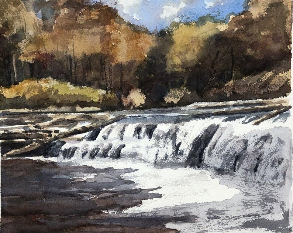 John Kelty John Kelty 11x14 WC Upper Falls, Mill Creek MutualArt