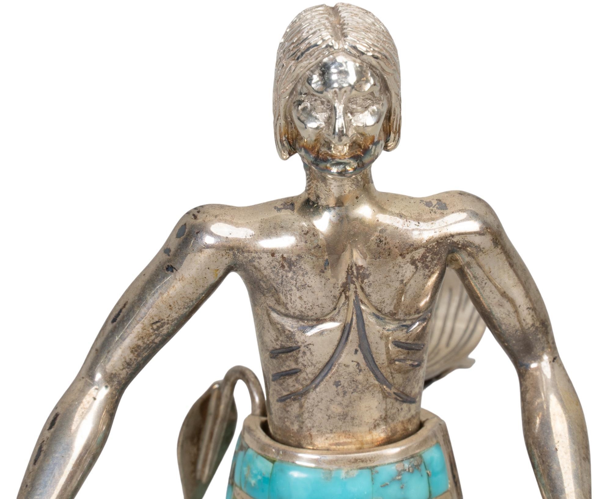 Artwork by David Freeland , Sterling and Turquoise "Peacock, Made of sterling