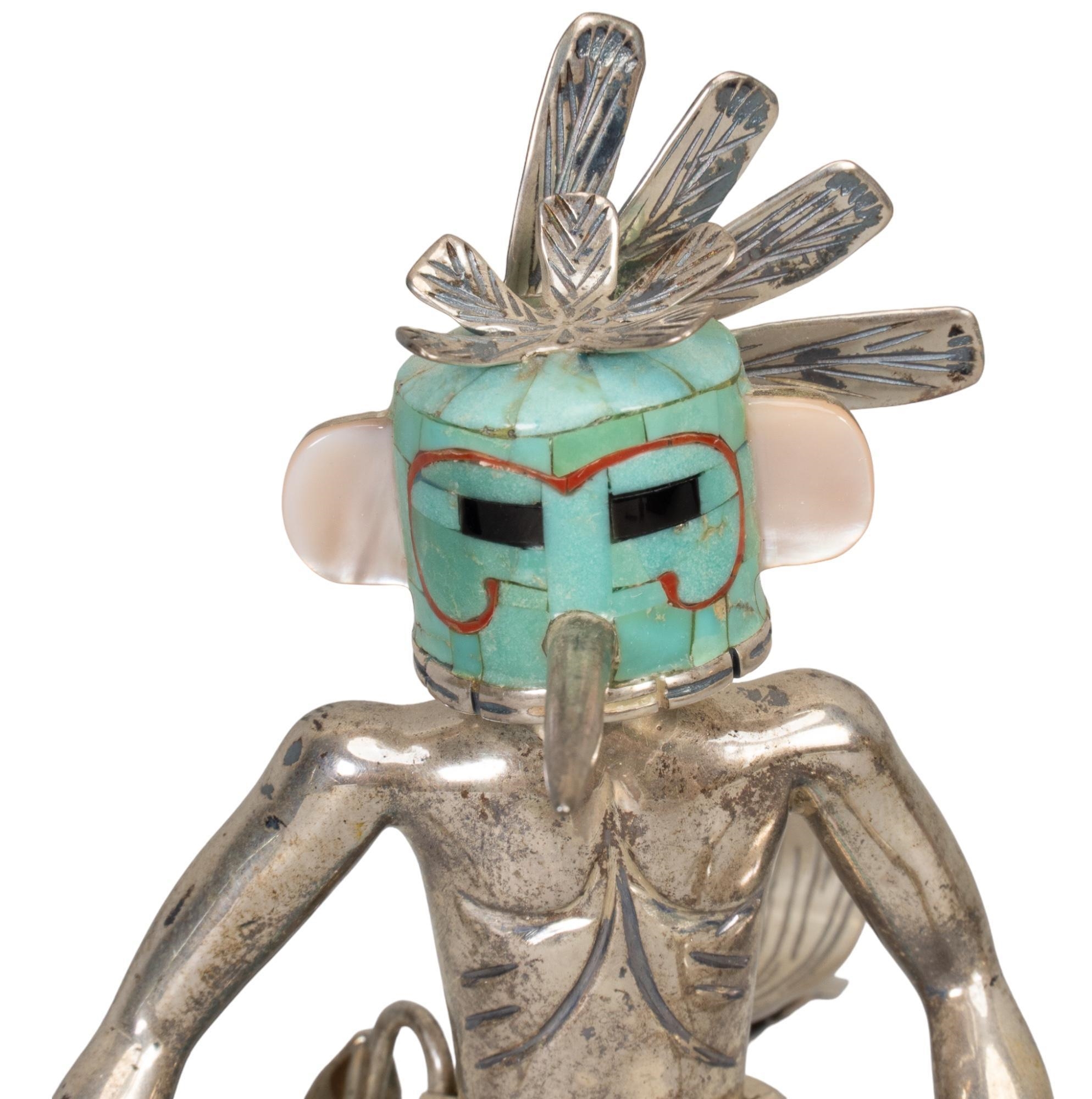 Artwork by David Freeland , Sterling and Turquoise "Peacock, Made of sterling