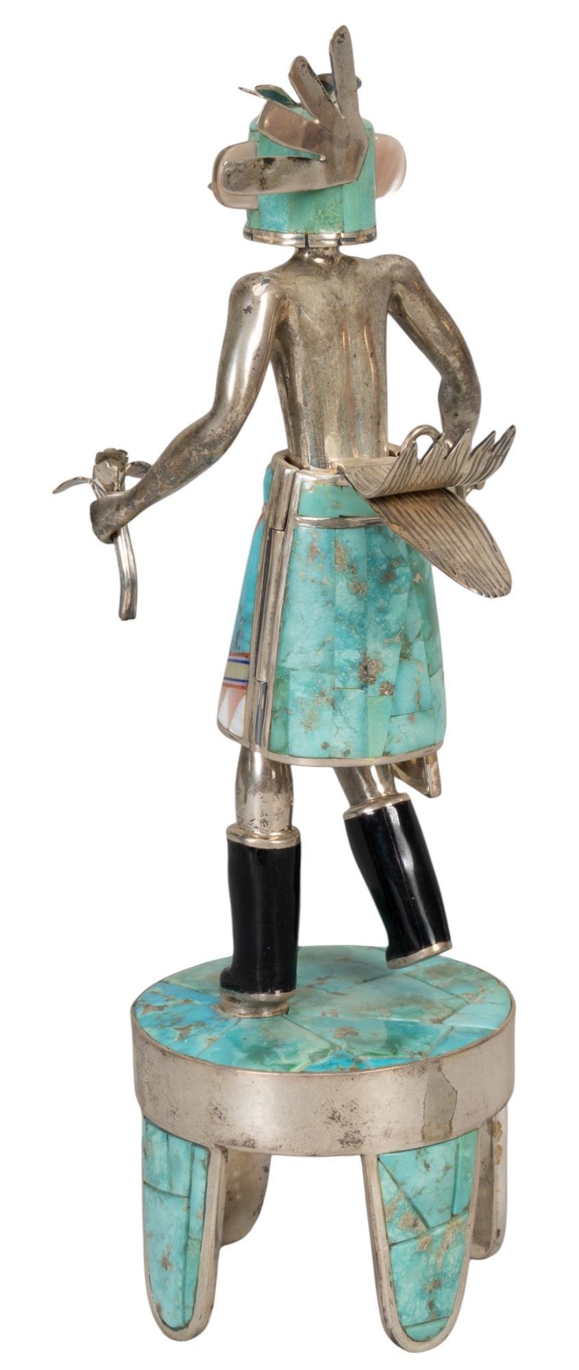 Artwork by David Freeland , Sterling and Turquoise "Peacock, Made of sterling