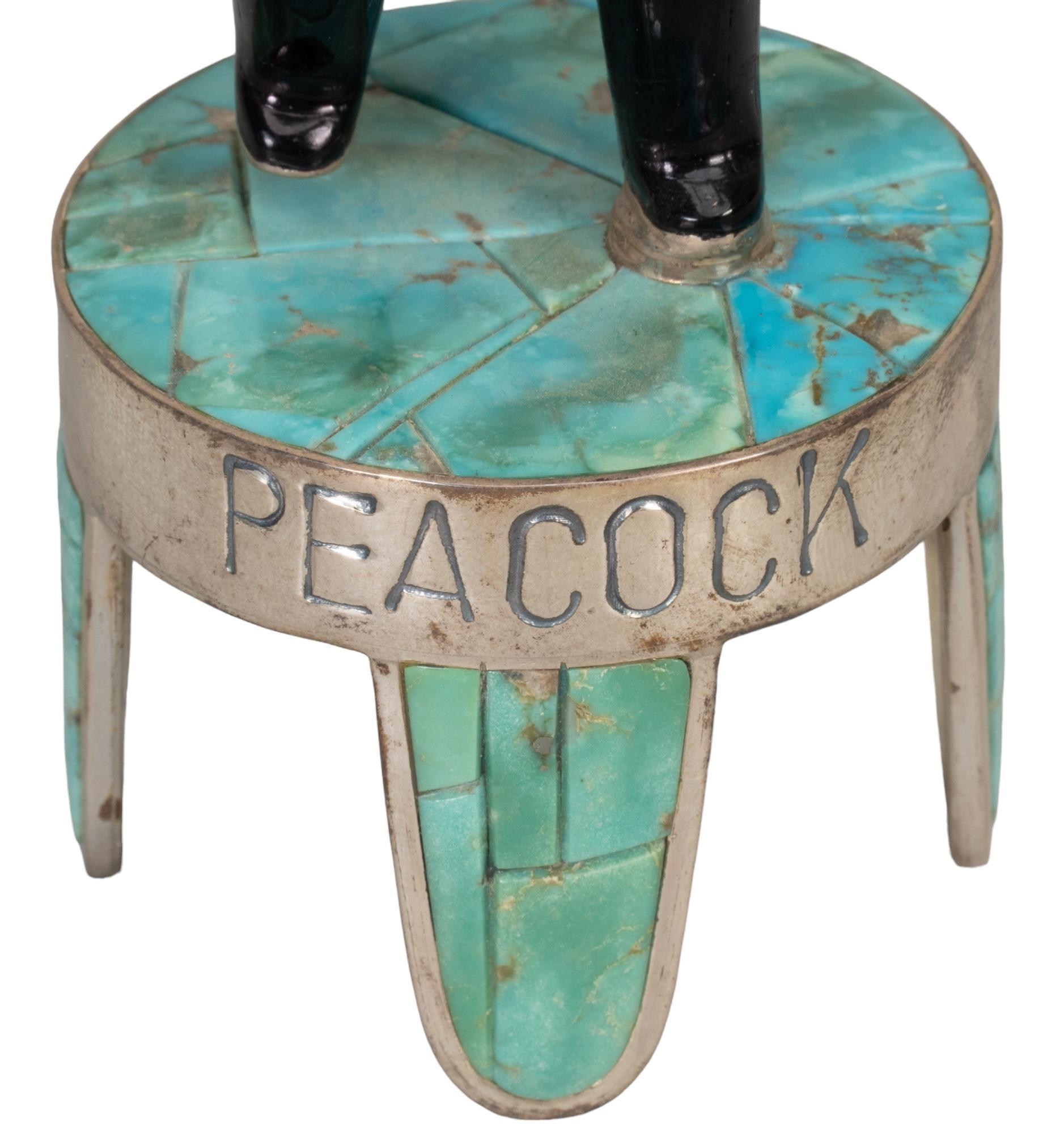 Artwork by David Freeland , Sterling and Turquoise "Peacock, Made of sterling