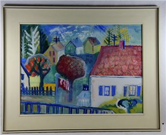 Einer stehenden Spanierin, die Arme in die Hüfte gestemmt - Jose Garrigues Motos