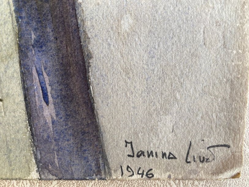 Artwork by Jeanine Livet, Ecole moderne - Vue des quais de Paris - Watercolor signed Jeanine Livet, Made of Watercolor