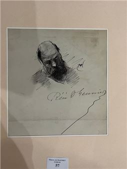 Portrait of a bearded man Pen and black ink - Rémi Meunier
