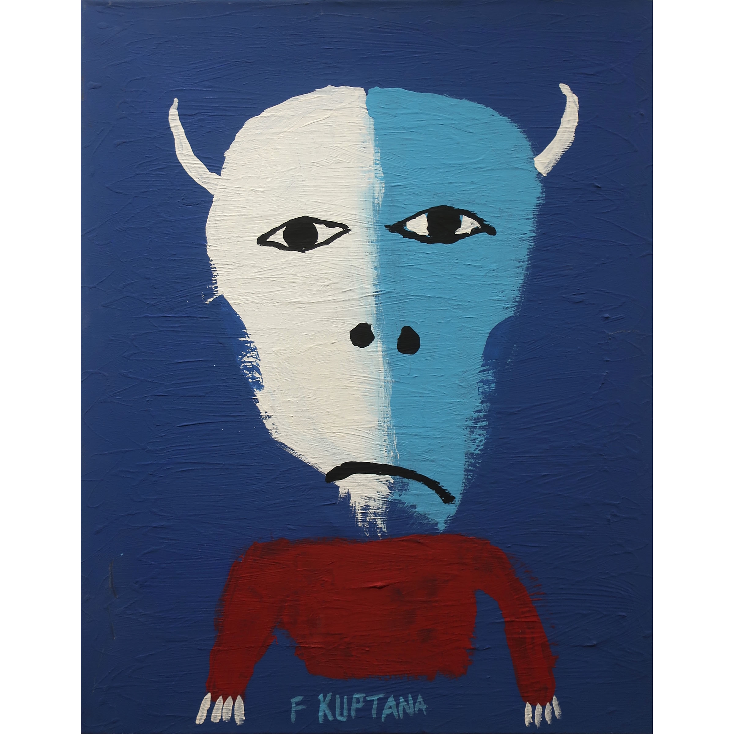 Artwork by Floyd Kuptana, UNTITLED (BUFFALO MAN, Made of ACRYLIC ON CANVAS