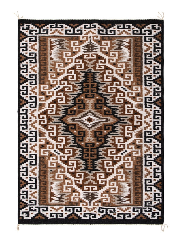 Artwork by Theresa Begay, Theresa Begay
(Diné, 20th century) Navajo Two Grey Hills Weaving / Rug, 2017, Made of wool