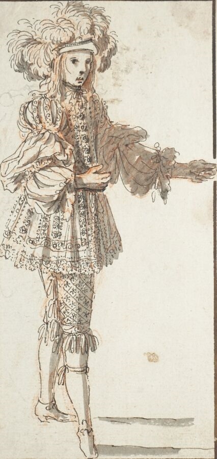 Jean Berain | Danseur costumé d'un chapeau de plume | MutualArt