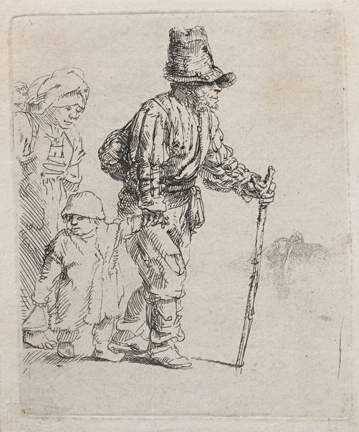 Peasant family on the road. - Rembrandt van Rijn