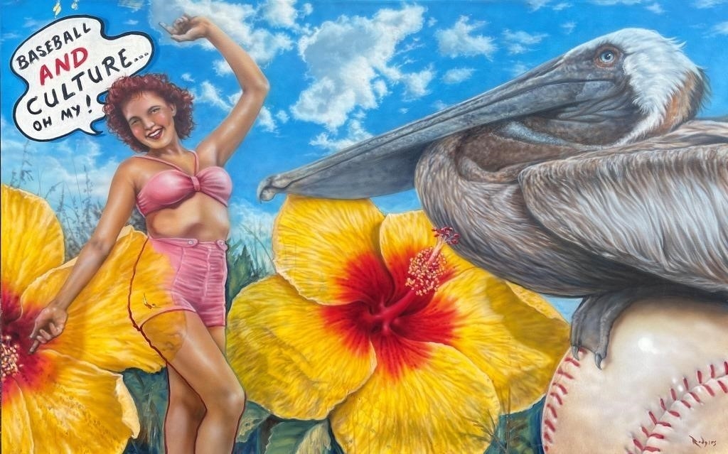 Artwork by Lance Rodgers, HUGE LANCE RODGERS TAMPA BAY NOSTALGIC PAINTING, Made of Acrylic/Canvas