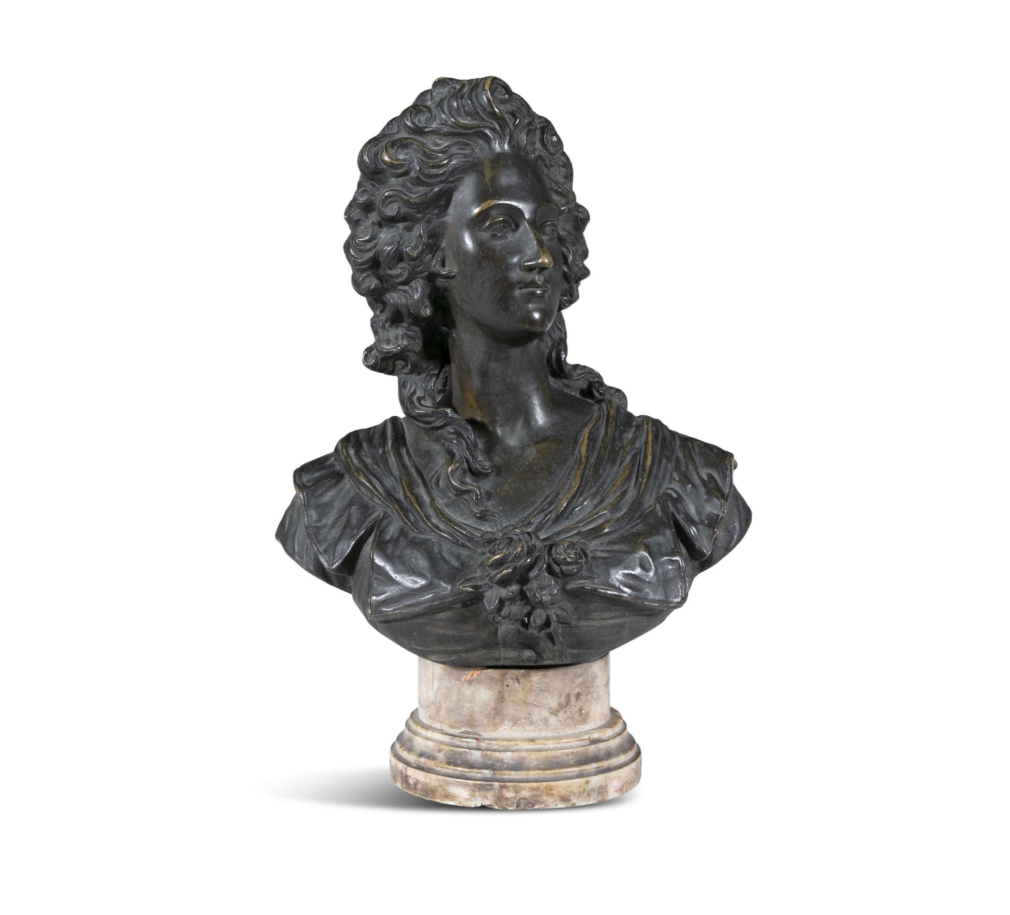 A FRENCH BRONZE BUST OF MARIE ANTOINETTE - French School, 19th Century