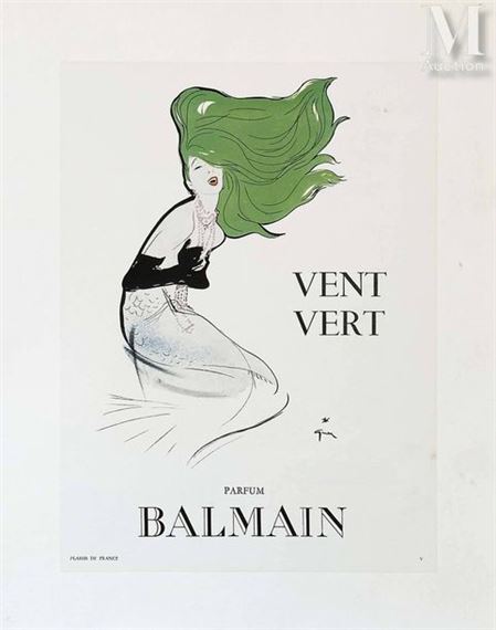 René Gruau | Vent Vert Perfume Balmain Vent Vert Perfume Balmain ...
