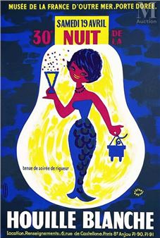 Ministère de la France D'Outre Mer Porte Dorée Houille Blanche Ministry of Overseas France Porte Dorée Houille Blanche Dufournet Vintage Poster on Linnen/ Affiche entoilée T - Lefor Openo