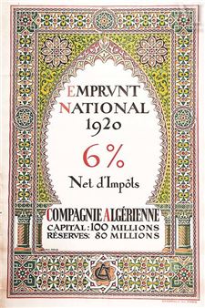 Compagnie Algérienne Algerian Company Devambez Paris Affiche entoilée/ Vintage Poster on Linnen T - David Paul