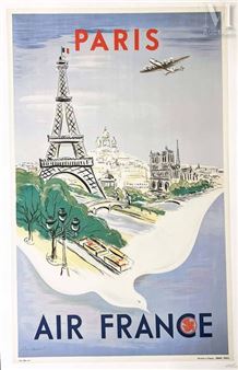 Paris Air France Très Rare en Première version 1947 / Very Rare in this first edition 1947 Mint A+ Paris Air France Très Rare en Première version 1947 / Very Rare in this first edition 1947 Mint A+ SNAP Paris Affiche entoilée/ Vintage Poster on Linnen T - Régis Manset