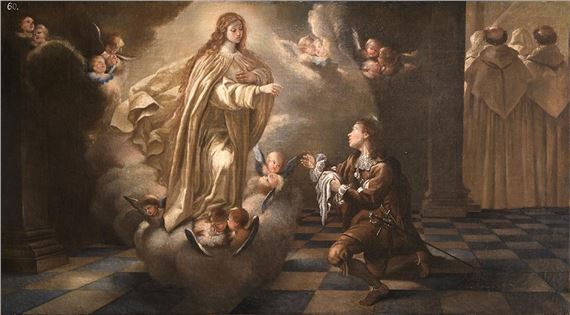 Sevillian School, 17th Century | Aparición de la Virgen a San Pedro