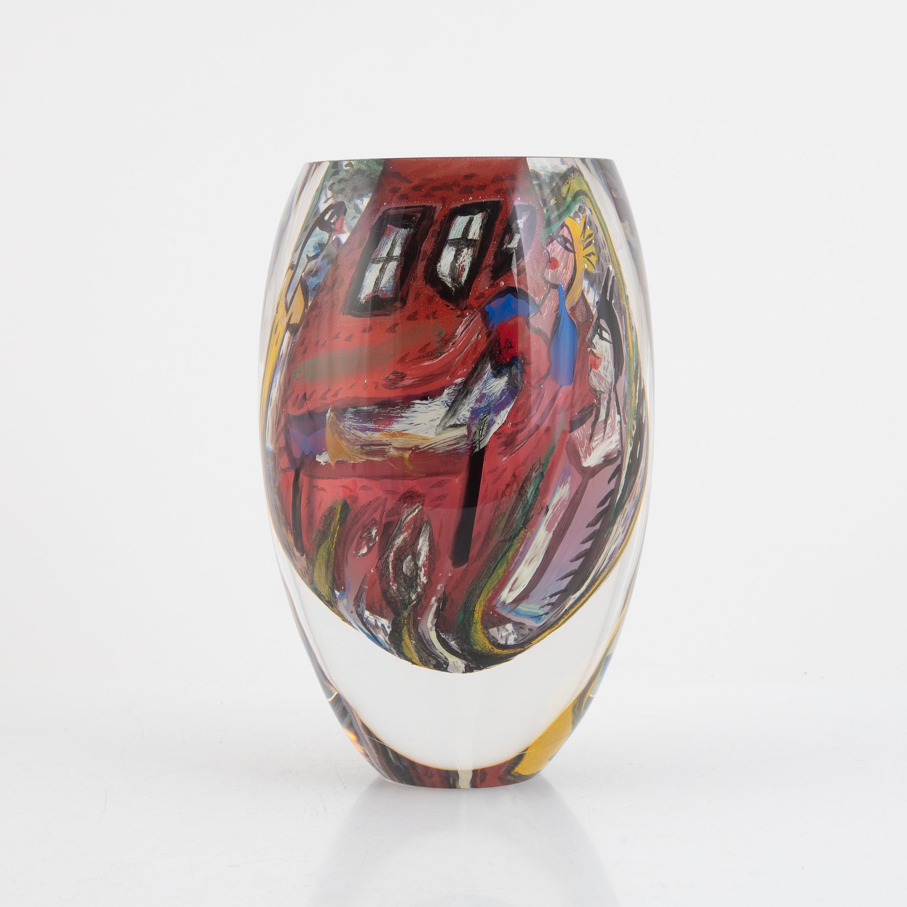 a unique glass vase, Kosta Boda, Sweden - Ulrica Hydman-Vallien