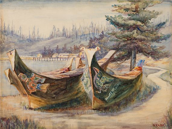 War Canoes, Alert Bay by Emily Carr, circa 1908