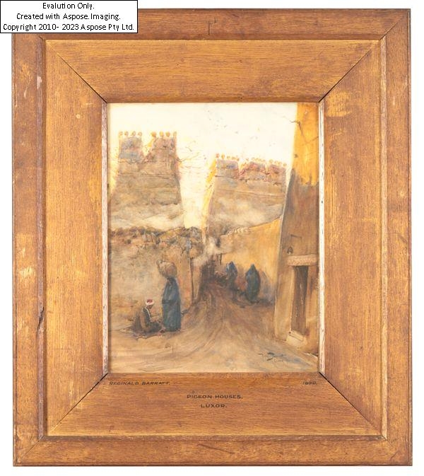 Artwork by Reginald Barratt, Pigeon Houses Luxor, Made of watercolour
