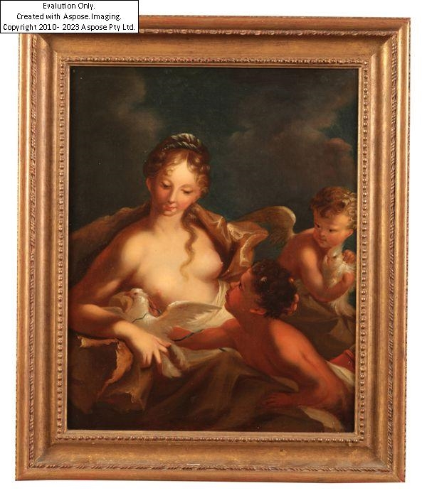 Venus, Cupid and a Faun - Giovanni Antonio Pellegrini