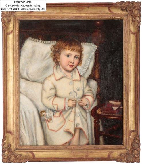 A portrait of a child at bedtime by John Anster Fitzgerald