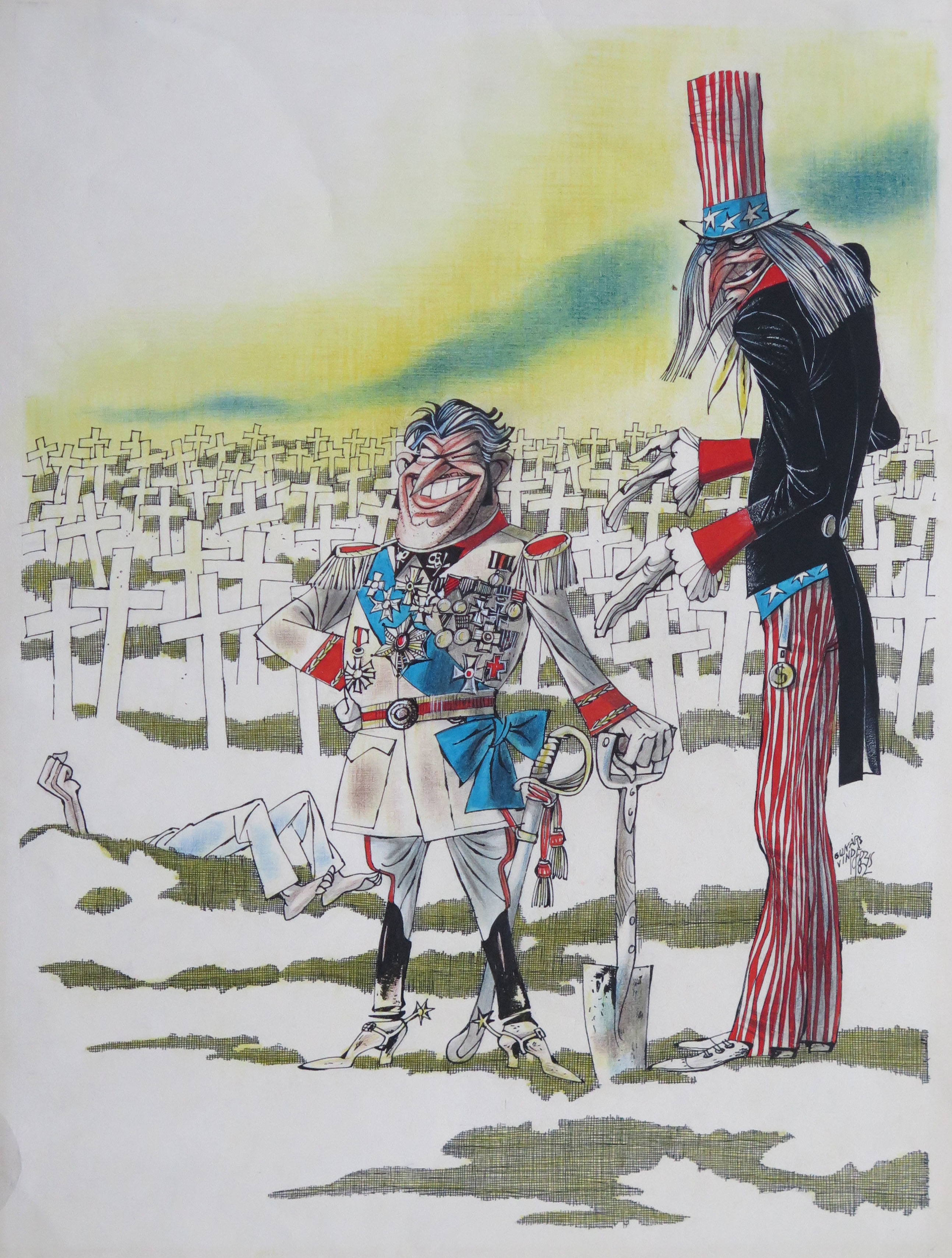 Gunars Vindedzis | Karikatura žurnālam Dadzis 1982 (1982) | MutualArt