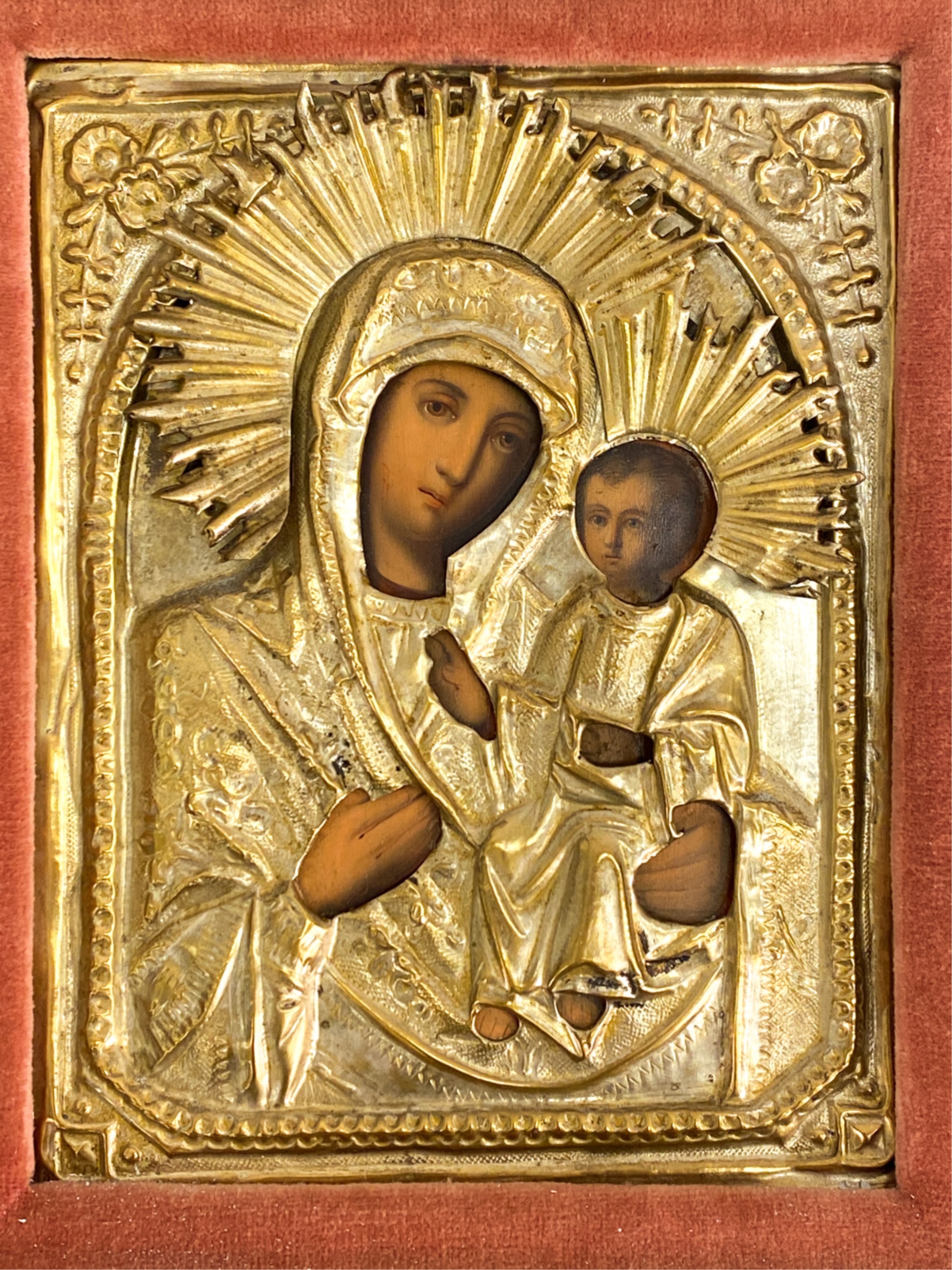 Russian School | ANTIQUE RUSSIAN ICON WITH REZA IN SHADOW BOX | MutualArt