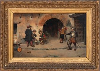 "Mosqueteros jugando la partida" - Vicente Cutanda