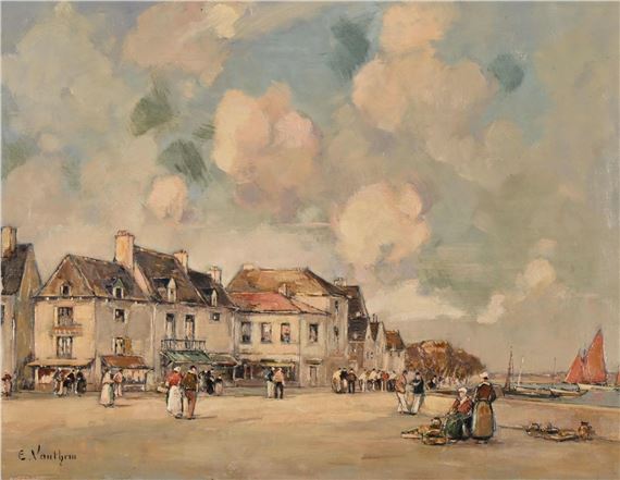 Scène de port animé