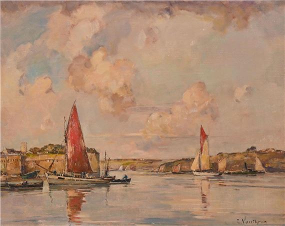 Scène de port animé