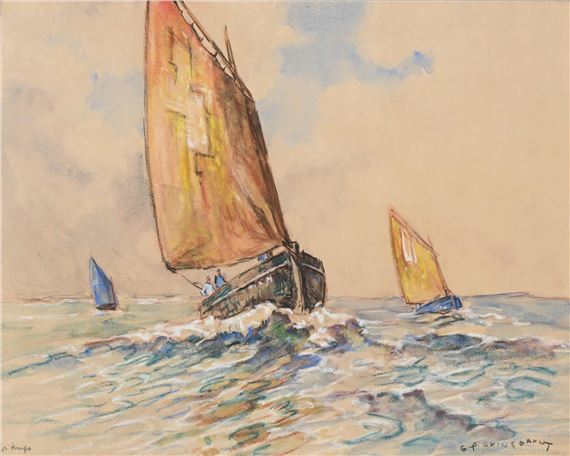 georges-pierre-guinegault-voiliers-au-large-en-bretagne-mutualart