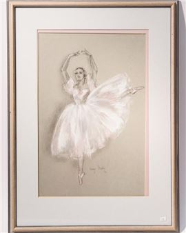 Pastel on paper. Ballerina.18 x 12". - Jenny Stubbs