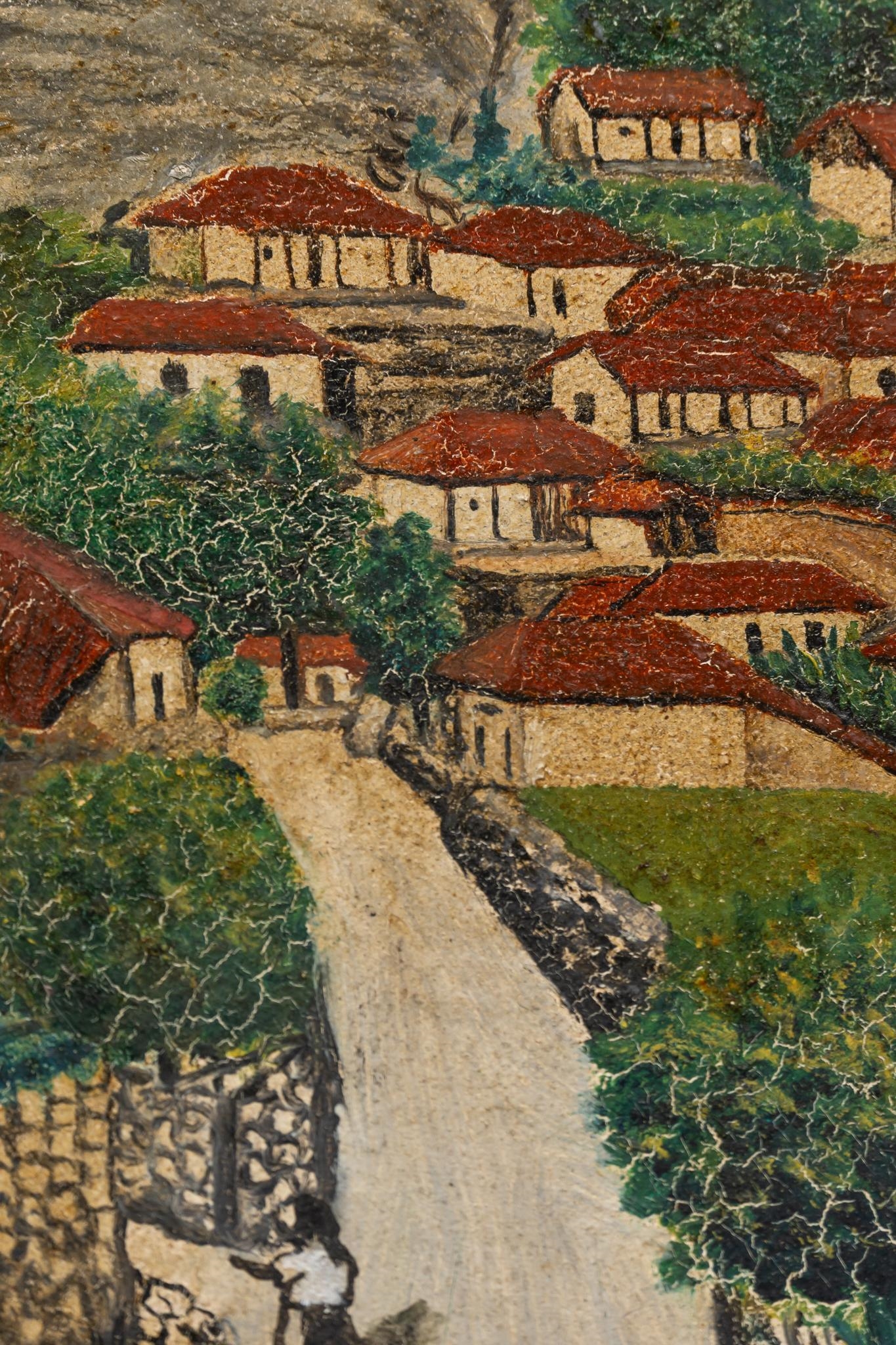 Artwork by Jose Antonio Velasquez, Village Scene, Made of oil on canvas