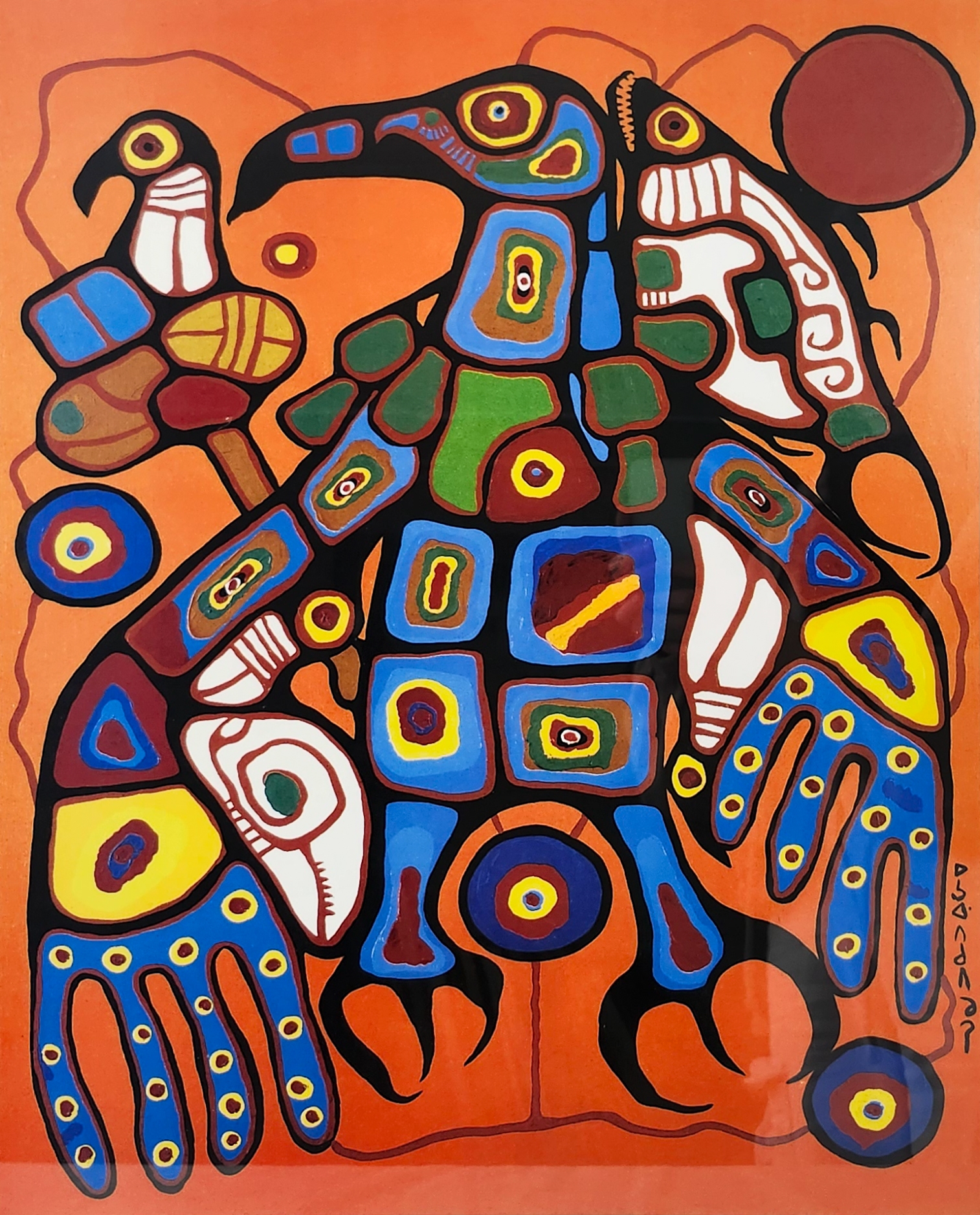 Morrisseau, Norval - Man changing into thunderbirds - Norval Morrisseau