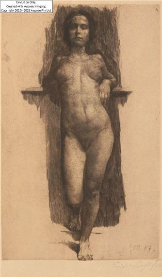 Standing nude by Erich Wolfsfeld