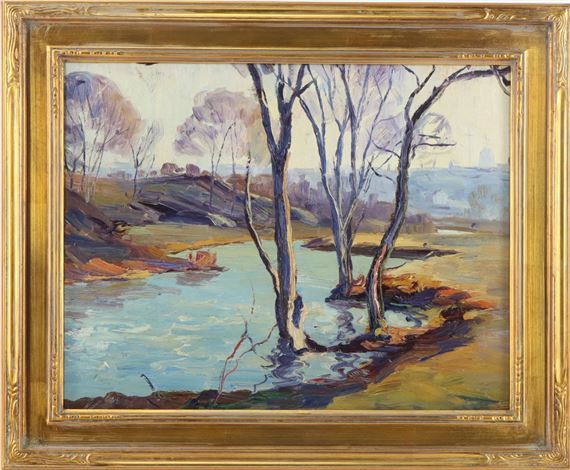 Rural landscape of stream by John Emil Berninger