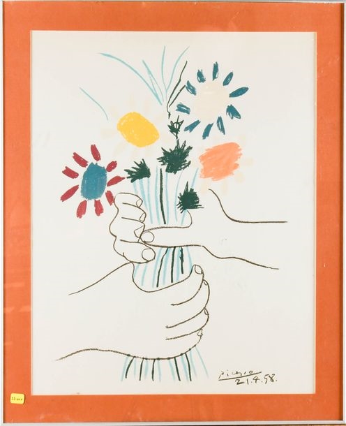 Artwork by Pablo Picasso, Bouquet de fleurs, Made of Color print